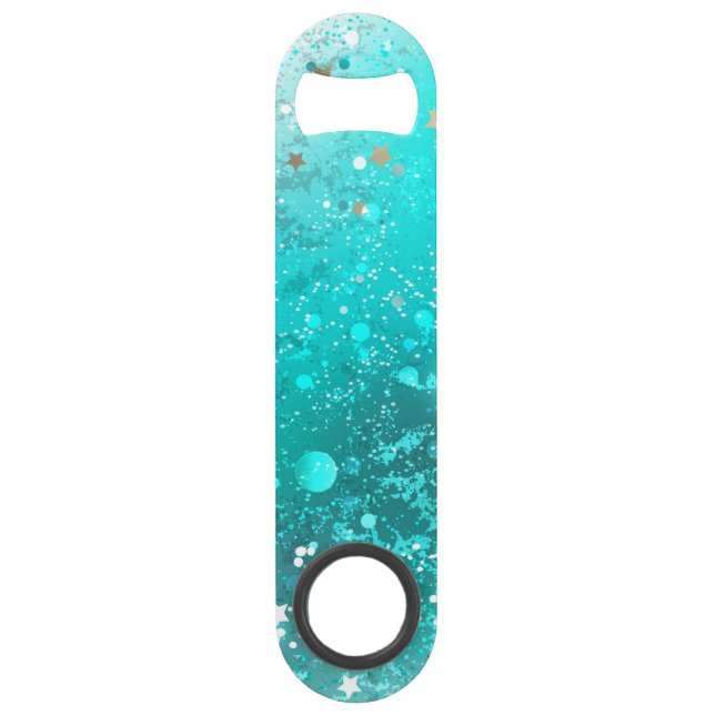 Mint Turquoise Foil Hintergrund Speed Flaschenöffner (Vorderseite)