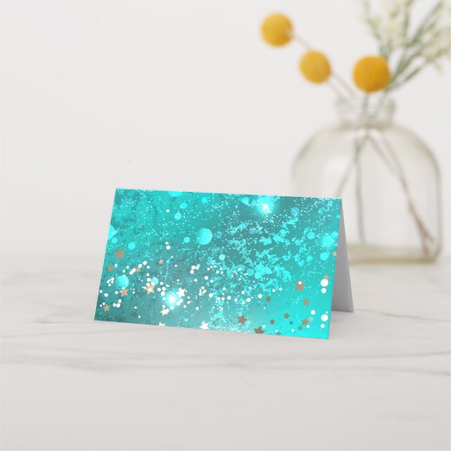 Mint Turquoise Foil Hintergrund Terminkarte (Vorderseite)