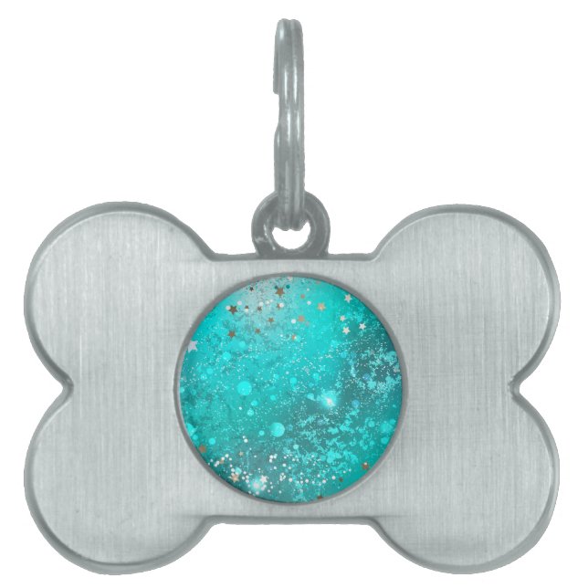Mint Turquoise Foil Hintergrund Tiermarke (Vorderseite)