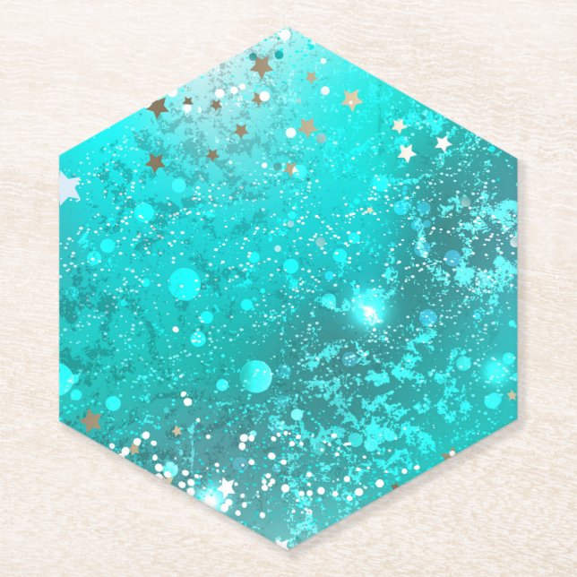 Mint Turquoise Foil Hintergrund Untersetzer (Vorderseite)