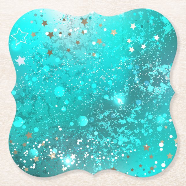Mint Turquoise Foil Hintergrund Untersetzer (Vorderseite)