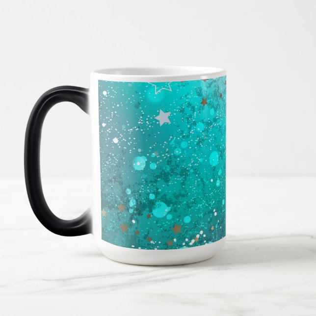Mint Turquoise Foil Hintergrund Verwandlungstasse (Links)