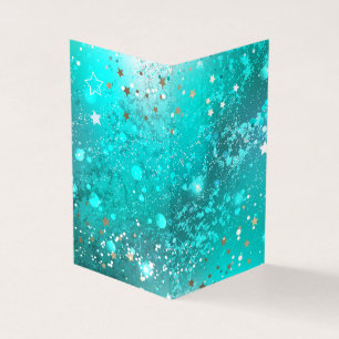 Mint Turquoise Foil Hintergrund Visitenkarten