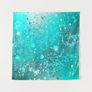 Mint Turquoise Foil Hintergrund Wandteppich