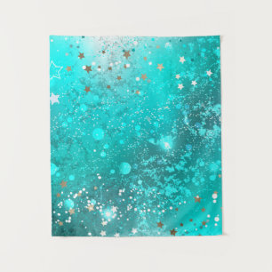 Mint Turquoise Foil Hintergrund Wandteppich