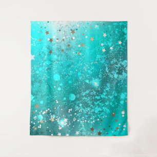 Mint Turquoise Foil Hintergrund Wandteppich