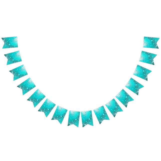 Mint Turquoise Foil Hintergrund Wimpelkette (Alle)