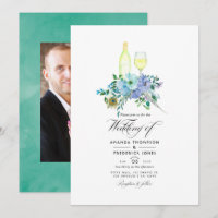 Mint und Blue Boho Weinprobe Hochzeit