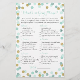 Mint und Gold Glitzer Was ist in Ihrem Handyspiel?