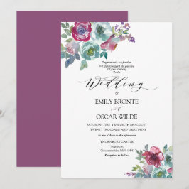 Mint und Mauve Floral Wedding Einladung