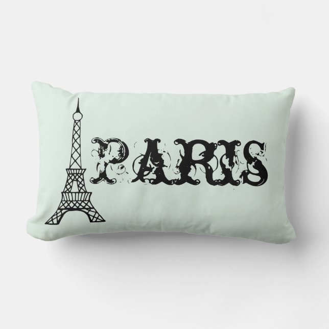Mint Vintag Paris Eiffel Tower Kissen Wohngestaltu (Vorderseite)