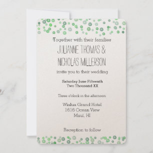 Mint Watercolor Confetti Wedding Einladung