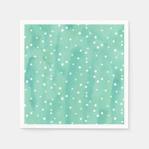 Mint Watercolor Dots Babydusche Serviette