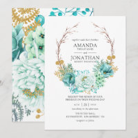 Mint Watercolor Floral Wedding