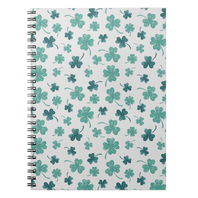 Mint Watercolor Kleeblatt St Patricks Day Notizblock (Vorderseite)