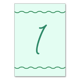 Mint Wavy Retro Hochzeit Tischnummer
