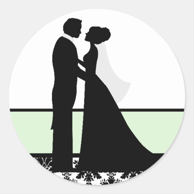 Mint Wedding Couple Siegel Runder Aufkleber (Vorderseite)