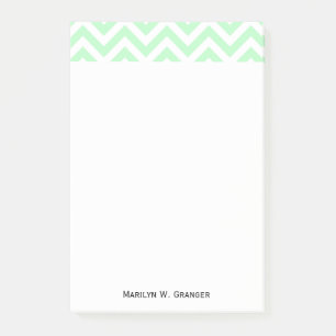 Mint White Large Zickzack ZigZag Muster Post-it Klebezettel