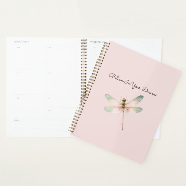 Mint White Pink Dragonfly Planer (Anzeige)