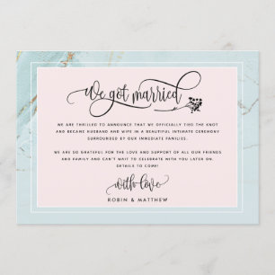 Mint Wir Got Verheiratete Hochzeit / Elope Ankündi Einladung