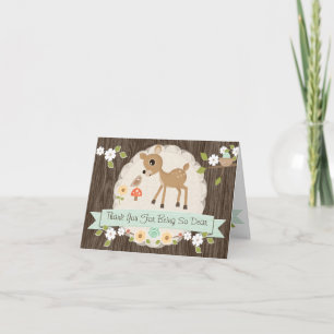 MINT WOODLAND DEER BABY SHOWER DANK IHRER KARTE