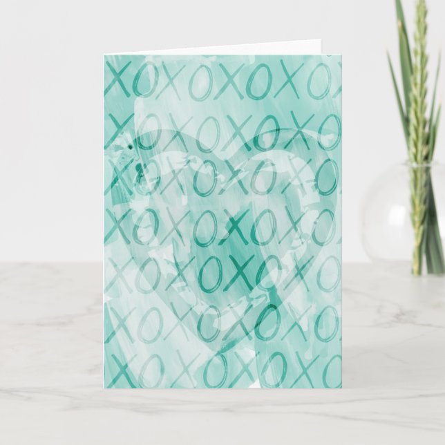 Mint XOXO Liebe Karte (Vorderseite)