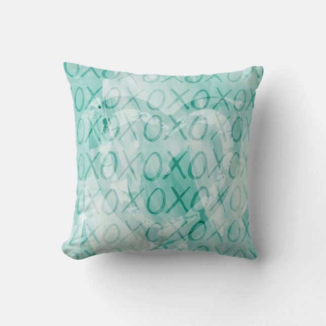 Mint XOXO Liebe Kissen (Vorderseite)