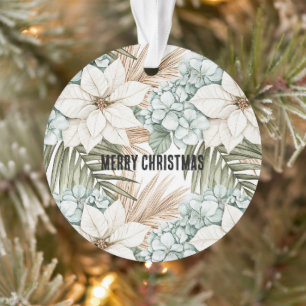 Mintblaue Blumen-Tropenkoste Strand Weihnachten Ornament