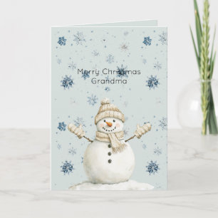 Mintblaue Schneeflocken Schneemann Weihnachten Karte