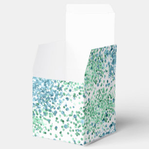 Mintgrün Aqua Blau Glitzernde Punkte Glanz       Geschenkschachtel