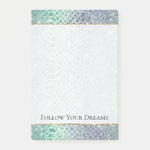 Mintgrün lila Schlange Gold Glitter Post-it Klebezettel