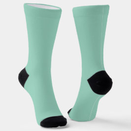 mintgrüne Crew-Socken mit schwarzen Fersen Socken