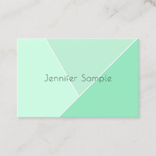 Mintgrüne elegante moderne minimalistische Vorlage Visitenkarte