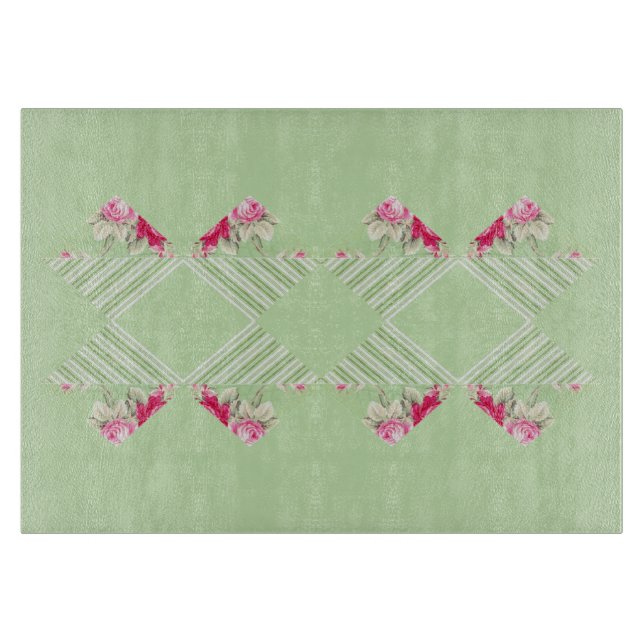 MINTGRÜNE FALSCHE PATCHWORK-GLAS-Schneidbretter Schneidebrett (Vorderseite)