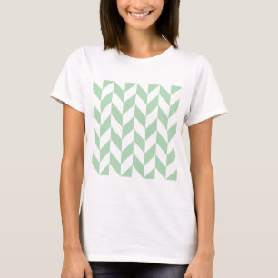 Mintgrüne Fischgrätmuster T-Shirt
