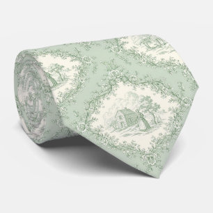 Mintgrüne französische Country-Blumen-Toile - Baue Krawatte