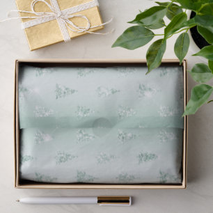 Mintgrüne Glitzer-Sparkling-Weihnachtsbäume Seidenpapier