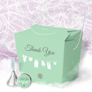 Mintgrüne moderne geschlechtsneutrale Babyparty Geschenkschachtel