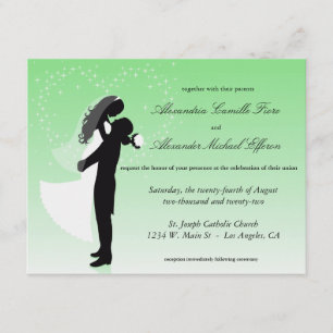 Mintgrüne Ombre-Silhouette Formale Hochzeitseinlad Einladung