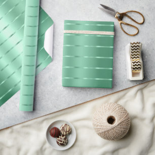 Mintgrüne Schleifen- und Bogen-Hochzeitsdusche Geschenkpapier