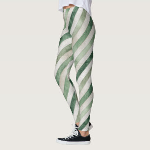 Mintgrüne Streifen Leggings