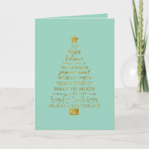 Mintgrüner inspirierender Weihnachtsbaum Frieden F Karte