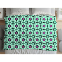Mintgrünes und violettes geometrisches Mandala-Mus