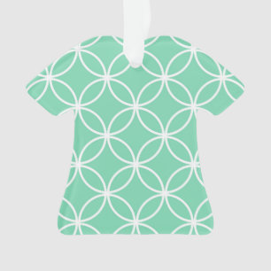 Mintgrünes und weißes geometrisches Kreis-Muster Ornament