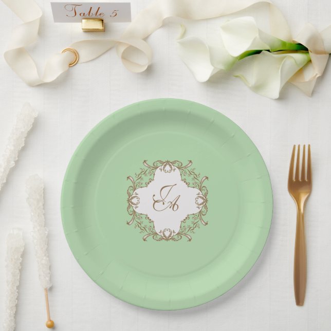 Minthe Barock Hochzeitspapierteller Pappteller (Hochzeit)