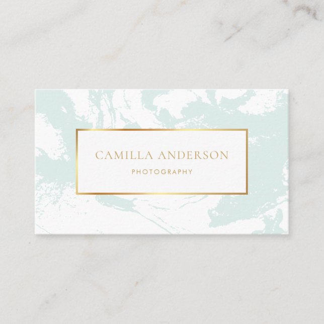 Mintmarmor mit Imitate Gold Foil Business Card Visitenkarte (Vorderseite)
