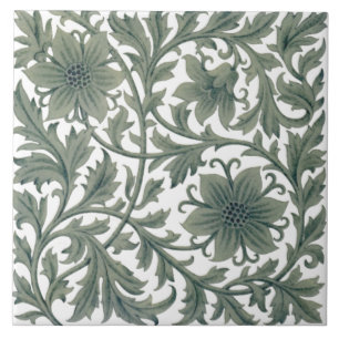 Minton Wm Morris Style Repro 1890 Carreaux blancs