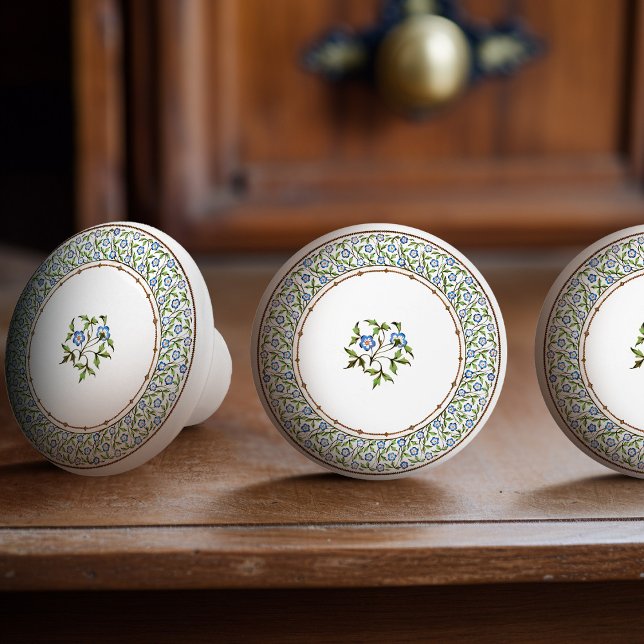 Mintons British Royal Blue Viktorianisch Floral Keramikknauf (Von Creator hochgeladen)