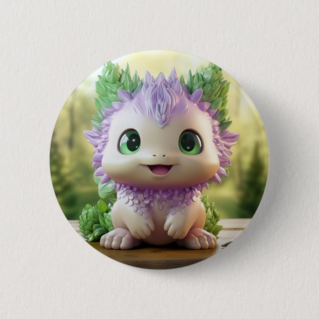 Minty, das charmante Axolotl Button (Vorderseite)
