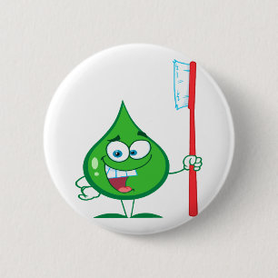 Minty Green Toothpaste Zahnbürste Button